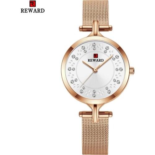 REWARD New Design Women Rosegold Watches Japan Quartz Movement Luxury Ladies Diamonds Watch Stainless Steel Clock Dropshipping