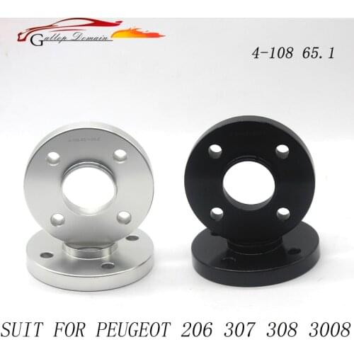 2PC 15mm 4-108 65.1 wheel spacers Aluminum Alloy with 10 caps bolts suit for CITROEN 2002 PEUGEOT 206 307 308 3008 Car-Styling