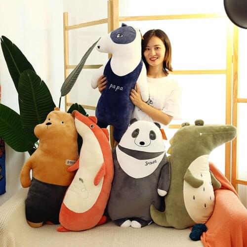 Forest animals series fox,panda bear plush toy very soft cotton doll baby toy throw pillow birthday gift h1374