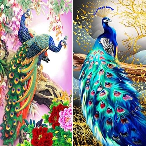 5D DIY Diamond Painting Animal Peacock Cross Stitch Kit Full Drill Embroidery Mosaic Art Picture of Rhinestones Wall Decor Sale