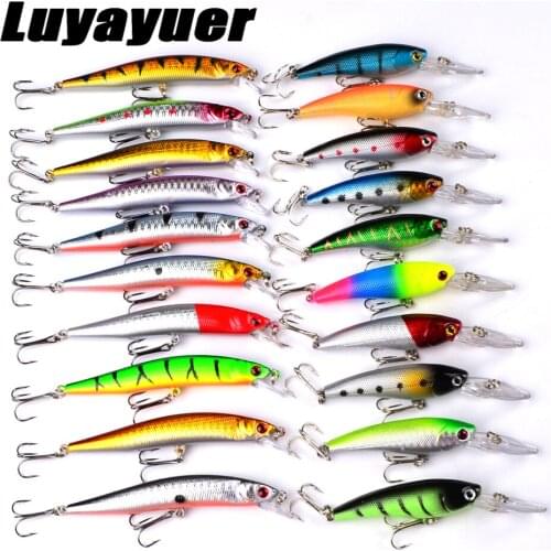 20pcs/Set Minnow Mixed ly Fishing Lure Kit Set 3D Eyes Wobbler Tackle Crankbait Pesca Baits set Fishing Tackle Pesca