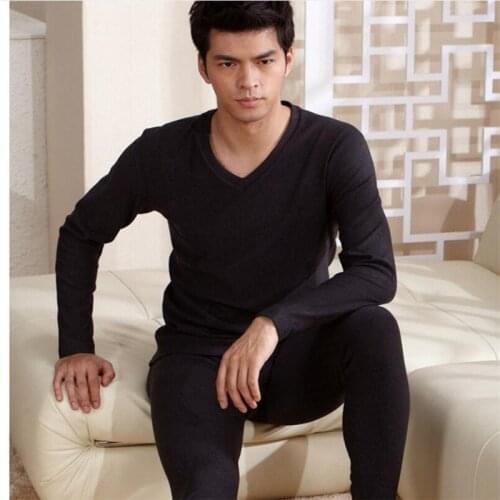 New arrival Thermal mens V collar cotton underwear Set long johns super large plus size XL2XL3XL4XL5XL 6XL7XL TF8J001V