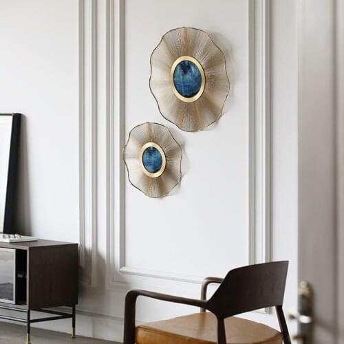 Luxury Sunflower Wall Decoration Pendant Living Room Sofa Background Metal Grid Wall