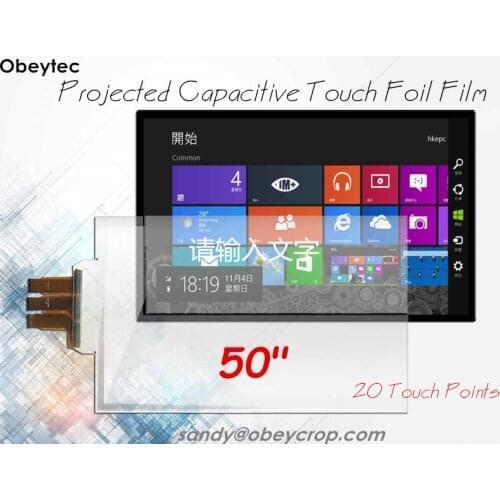 IN STOCK! Obeytec 50 inch Capacitive Touch Film, USB port, 20 Touch Points, Wet Lamination, Easy Install, Plug and play
