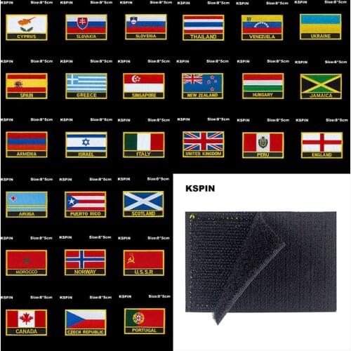 National Flag Patch Hook Loop Cyprus Cyprus Slovenia Ukraine Spain Badges Armband 3D Stick on Jacket Backpack Stickers