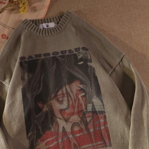 2021 Womens Knitted goth Y2K sweater oversized pullovers ladies winter loose sweater female grunge clothing women Jumper ins