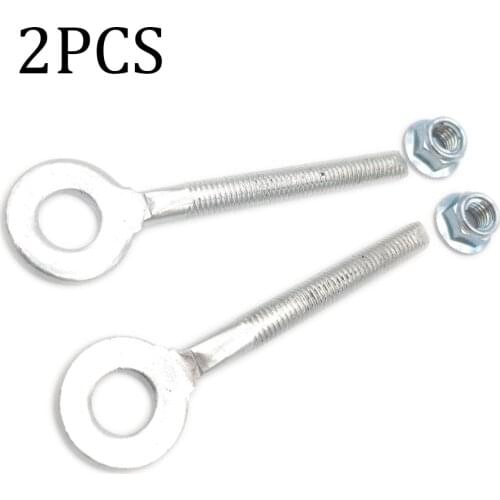 1 Pair 12mm Silver Motorcycle Chain Wheel Axle Tensioner Adjusters For 110cc 125cc 140cc 150cc Quad Trail Pit Dirt Bike ATV