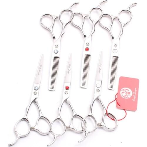 1Pair Z8000 5.5" 16cm Left-Hand Purple Dragon Hairdressing Scissors Barber Makas Cutting Scissors Thinning Shears Hair Scissors