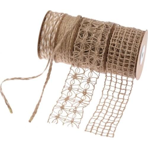 1 Roll Burlap Rope Natural Ribbons DIY Crafts Accessories Hemp Christmas Wrapping Braided String for Wedding Packaging