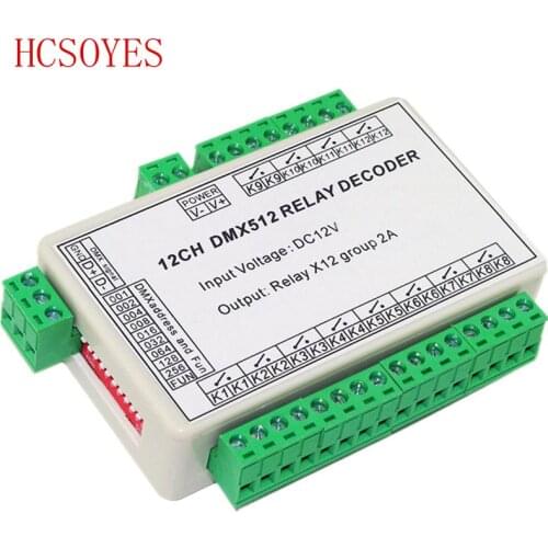 1pcs/lots 12CH 12 channel dmx512 relay led controller decoder