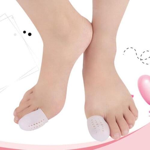 2Pcs Foot Care Tool Silicone Gel Toe Separators Stretchers Toe Tube Corns Blisters Protector Gel Bunion Toe Finger Protection