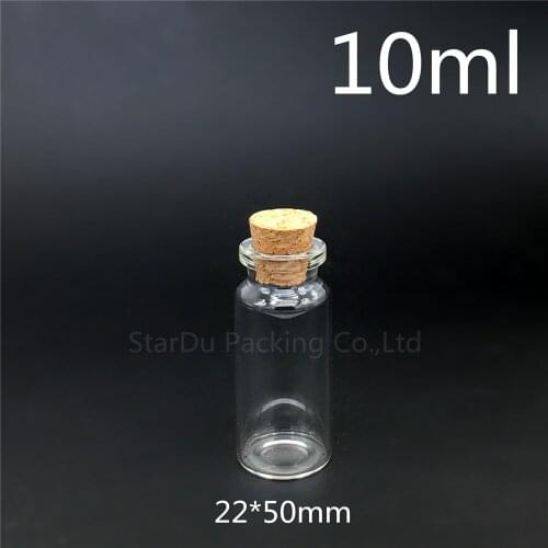 30pcs 10ml Small Cute Mini Cork Stopper Glass Bottles Vials Jars Containers 1/3oz Small Wishing Bottle with Cork