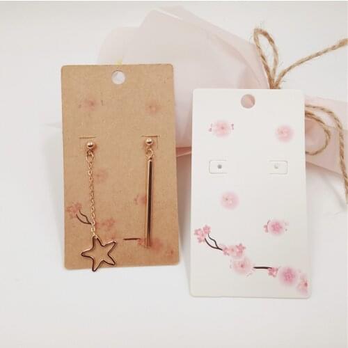 30Pcs Fashion Earring Displays Cards Handmade Long Drop Stud Earring Multi Color Kraft Paper Cards Jewelry Pendant Cards 9*5cm