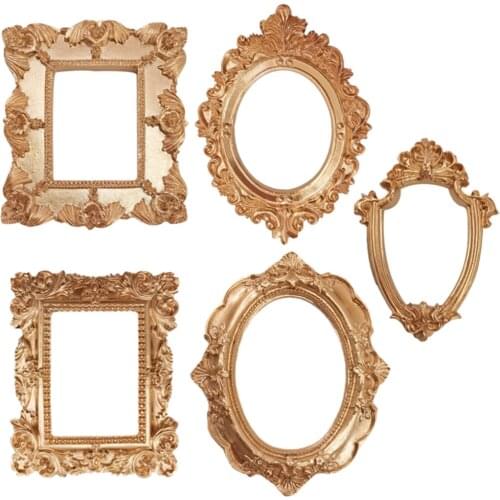 5pcs Embossment Design Decorative Photo Frames Vintage Photo Frames Adornments