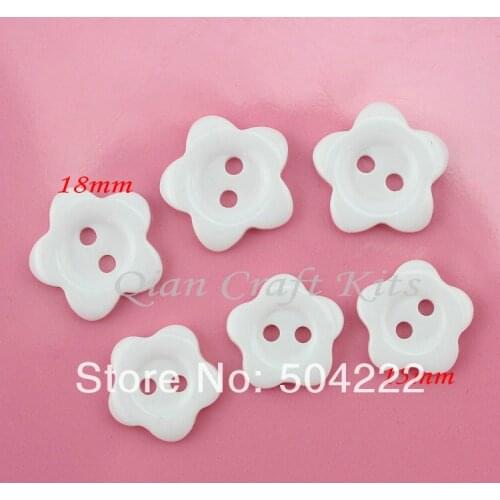 600pcs mix sizes medium white resin smooth touch little sun flower Buttons sewing craft diy buttons 15-18mm