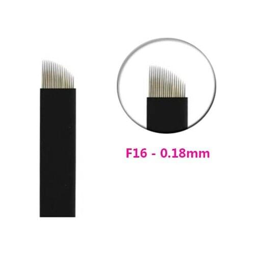 Free Shipping 13 Kinds 50PCS U-Shape 16 pin Needle Eyebrow Makeup Manual Tattoo Blade For Permanent Microblading Embroidery Pen