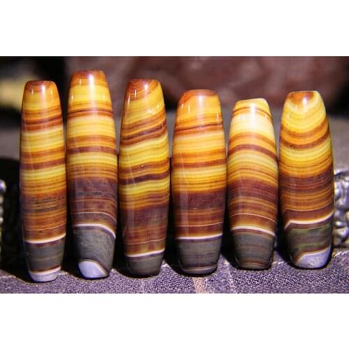 1PC Random Pattern Vintage Style Agate Bead For Tibetan Prayer Pendant Supplies