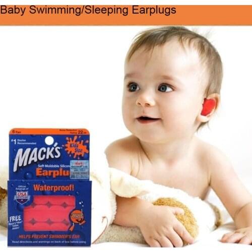 Orange Baby Earplugs Soft Silicone Waterproof Children Swimming Earplugs Kids Earplugs For Swimming Airplane Sleeping Earplugs