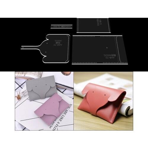 Baby elephant coin purse DIY leather craft universal short template purse stencil pattern