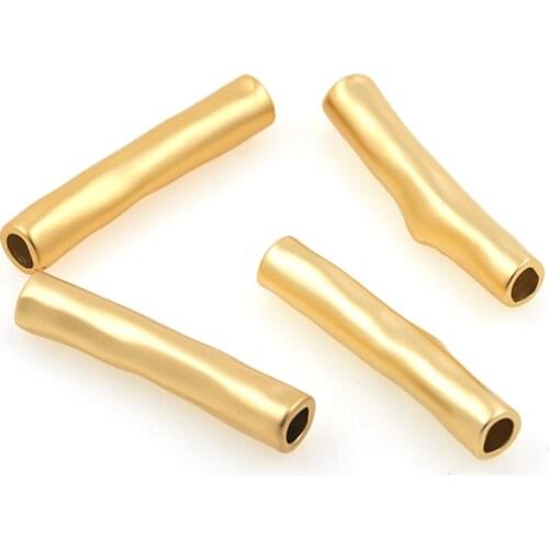 Long Curved Bend Tube Copper Connector Beads For Bracelet Necklace DIY Jewelry Making