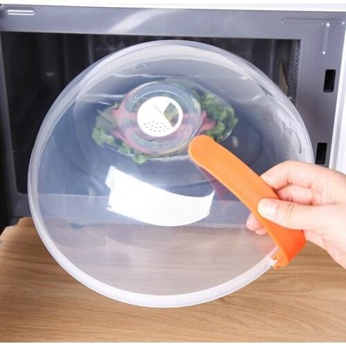 Kitchen Food Preservation Cover Microwave Oven Anti-scalding Oil-proof With Handle Rotatable Stomata Heat Resistant Lid