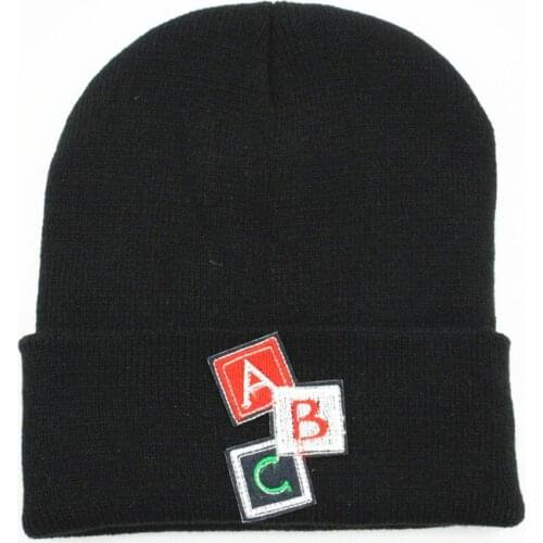 LDSLYJR ABC letter embroidery Thicken knitted hat winter warm hat Skullies cap beanie hat for men and women 238