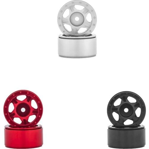 2PCS Metal Beadlock Wheel Hub Wheel Rim for Axial SCX24 90081 1/24 RC Crawler Car Upgrade Parts Accessories