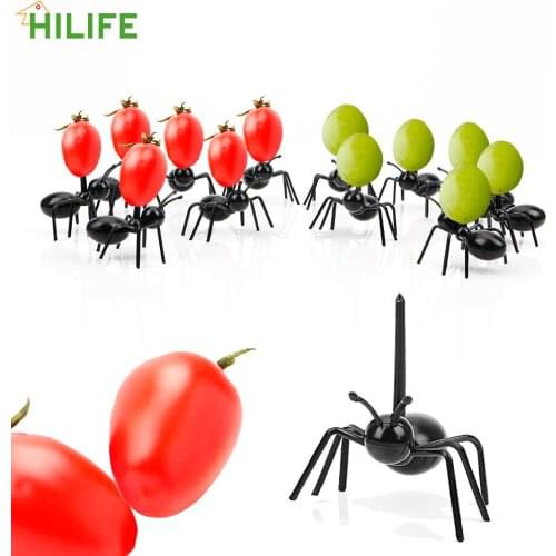 HILIFE Fruit Fork Multiple Use Tableware Reusable Snack Cake Dessert Forks 12pcs/set Kawaii Ant Fruit Fork Cute Style