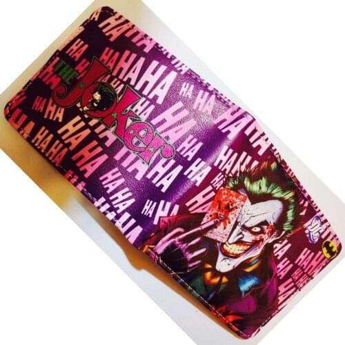 Fashion Animation Joker Wallets Casual Leather Gift Purse with Zipper Dollar Price Money Bags Men Women Standard Short Wallet