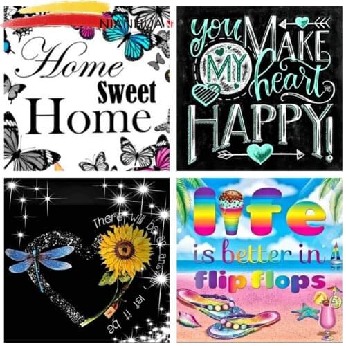 NIANHUA Square Diamond Embroidery Theme Party 5D DIY Round Cross Stitch Landscape Art Painting Kit Home Decoration