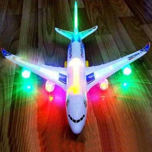 New Electric Airplane Child Toy Musical Toys Moving Flashing Lights Sounds Toy for Children Christmas Gifts