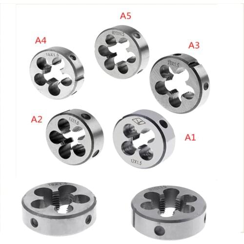 New 5 Sizes M12 M14 M16 M18 M20 HSS Machine Right Hand Screw Thread Metric Plug Tap & Round Die