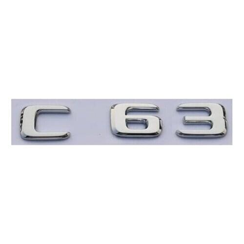 New Chrome ABS Rear Trunk Letters Badge Badges Emblem Emblems Sticker for Mercedes Benz C63 AMG 2017 2019