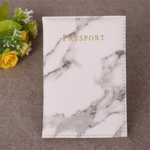 Vintage Marble Passport Holder ID Cover Travel Accessories Portable Bank Card Passport Women Men Business PU Leather Wallet Case