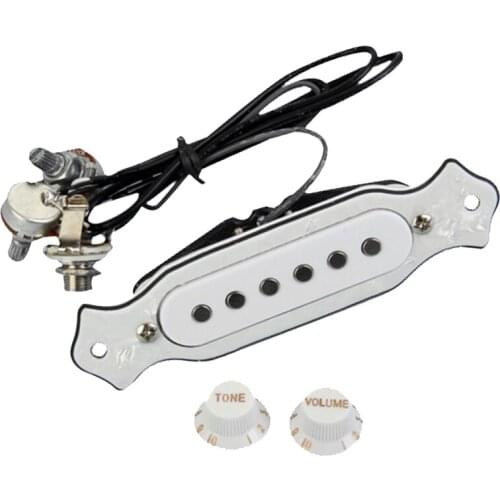 Single Coil Magnetic Pickup Wired W/ Volume & Tone Knob For Acoustic Guitar