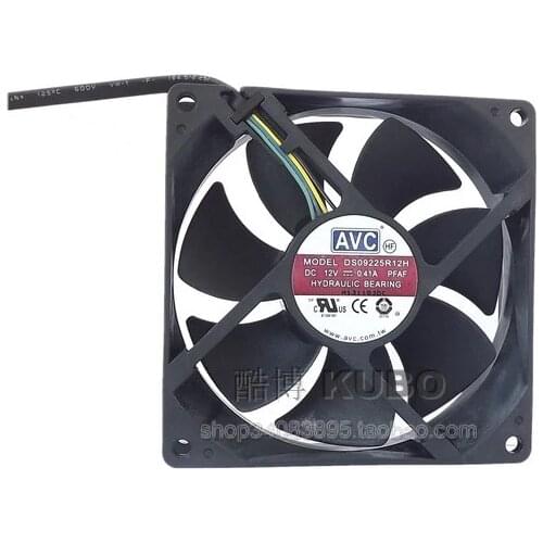 Original AVC 12V 0.41A 9025 92MM 90MM 90*90*25mm 92*92*25mm Cooing fan For CPU Cooling fan DS09225R12H with PWM 4pin