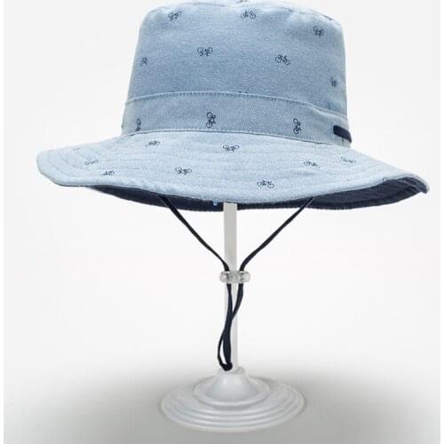 Bucket Hat Boy Panama Summer Sun Beach With String Breathable Cap Wide Brim Holiday Outdoor Accessory For Toddlers Kids