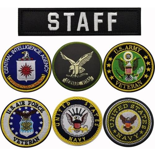 U.S. Federal Logo Patch Embroidered Armband Tactical Vest Patch Chest Patch Back Patch Round shape patch Hook and Loop