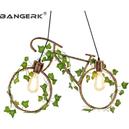 Nordic Design Iron Bicycle Pendant Light Loft Style Vintage Industrial LED Hanging Lamp Pendant Lighting Home Decor Fixtures