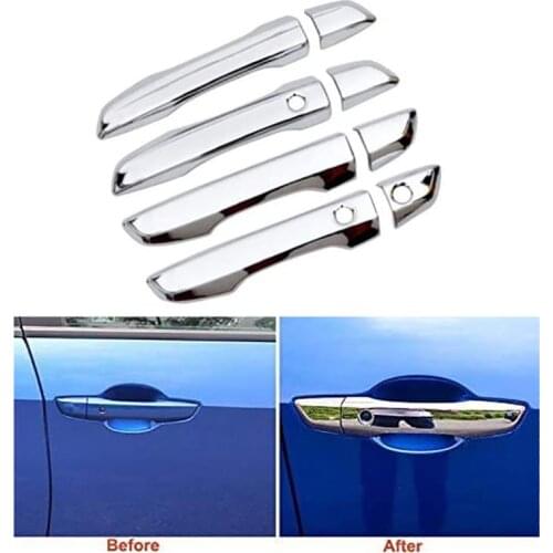 Polished Chrome 4 Door Plated Handle Covers for Honda 10Th Civic 2016-2019 with Smart Key Cutout