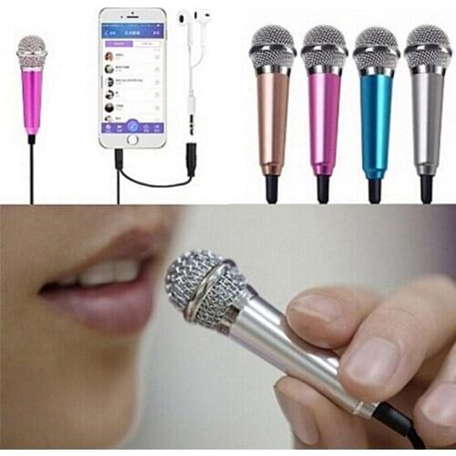 Portable 3.5mm Stereo Studio Mic KTV Karaoke Mini Microphone For Cell Phone Laptop PC Desktop Small Size Microphone