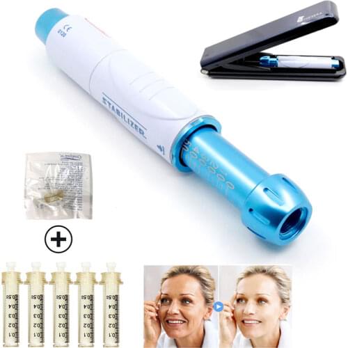 Blue High Pressure Hyaluronic Acid Pen High Density Metal For Anti Wrinkle Lifting Lip Mesotherapy Atomizer 0.5ml Hyaluron Pen