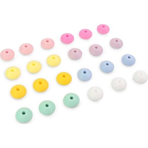 33 Colors Silicone Teething Beads 50pc Food Grade Colorful Lentils Personalized pacifier clips Bead Teething Jewelry Shower Gift