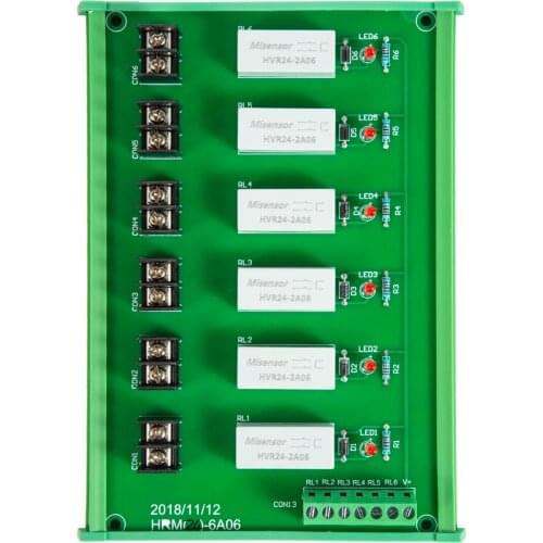 6 channels normally open, withstand voltage 6KV, switching voltage 1KV with guide rail base HRM24-6A06 112*170mm