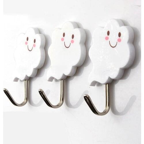 3/6/9 Pcs Baiyun Shape Strong Self Adhesive Door Wall Hangers Hooks Suction Heavy Load Rack Cup Sucker For Kitchen Bathroom