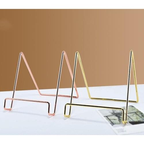 Iron Art Display Stand Easel Exquisite Bookshelf Dish Rack Plate Bowl Picture Frame Photo Book Pedestal Holder Home Decoration