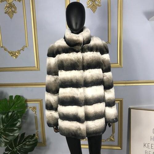 Winter Fur Coat Women Real Rabbit Fur Jacket New Fashion Classic Stand Collar Outerwear Confortable Warm