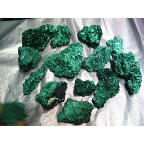 10-15 Very Rare Feather /Fibrous Green Malachite Crystal Mineral Specimen