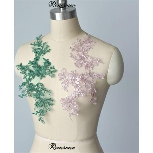 10 Mirror Pairs Multicolor embroidery lace accessories wedding dress decoration patch flowers handmade diy material clothing