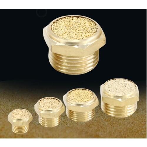 10pcs BSL-M5/01/02/03/04/06/10 Brass Muffler Pneumatic Solenoid Valve Silencer Flat Head Silencer Pneumatic Connector